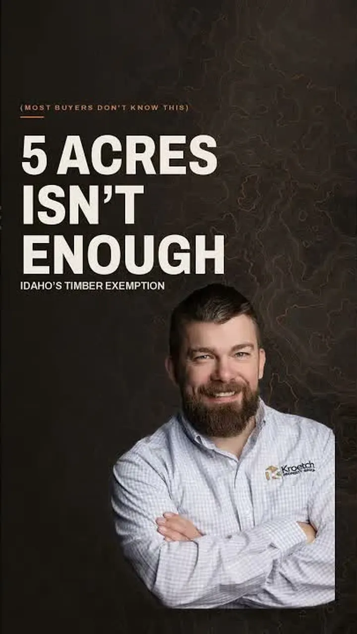 Standing on the property, explaining Idaho's timber exemption.